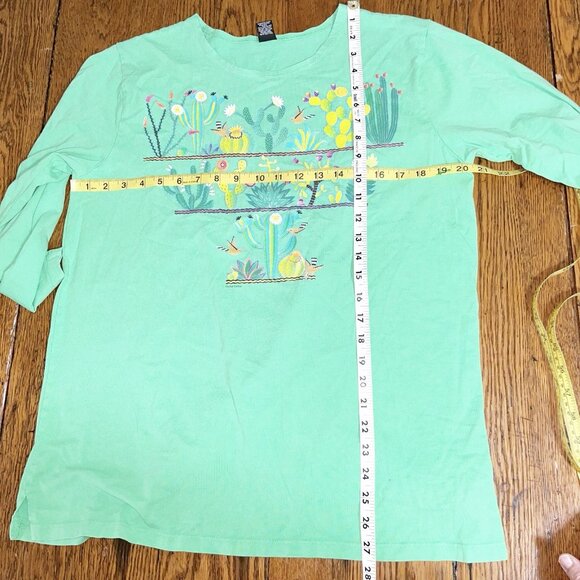 Sabaku Artwear Top Women’s 3/4 Sleeve Cactus USA Large - Picture 4 of 8